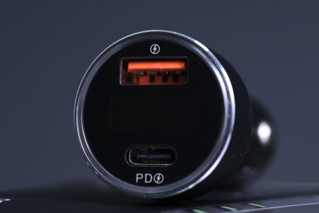 AЗУ Deppa USB A + USB-C, PD, QC 3.0, 36W, дисплей, алюминий, графит (11294)