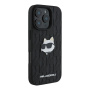 Чехол Karl Lagerfeld PU Grained Monogram NFT Choupette metal Head Hard Black для iPhone 16 Pro Max чехол, черный