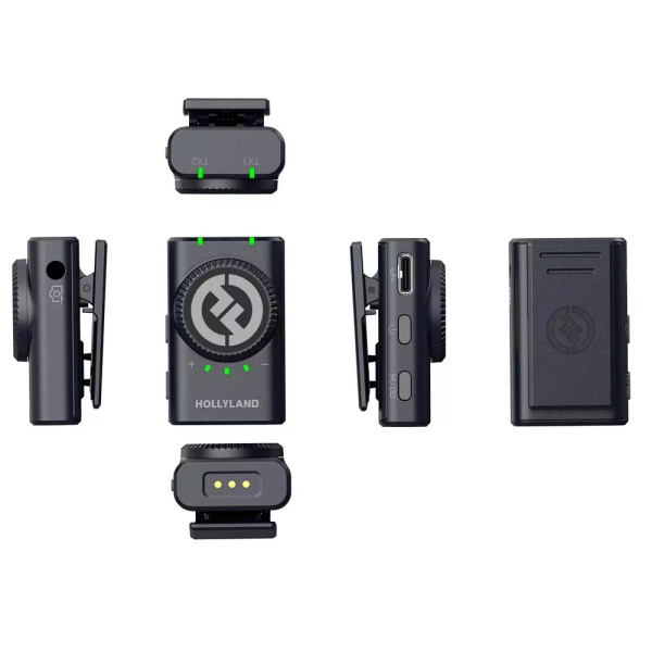 Петличный микрофон Hollyland Lark M2 Camera, 2х TX + RX, 3.5 мм TRS, USB-C, Lightning