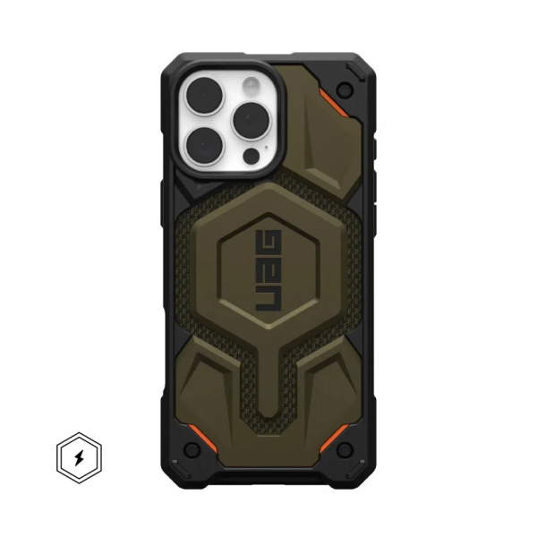 Чехол UAG Monarch Pro с MagSafe для iPhone 16 Pro Max, Kevlar Element Green (11445711397B)