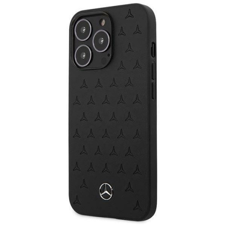 Чехол CG Mobile Mercedes Genuine leather Stars Hard для iPhone 13 Pro Max, цвет Черный (MEHCP13XPSQBK)