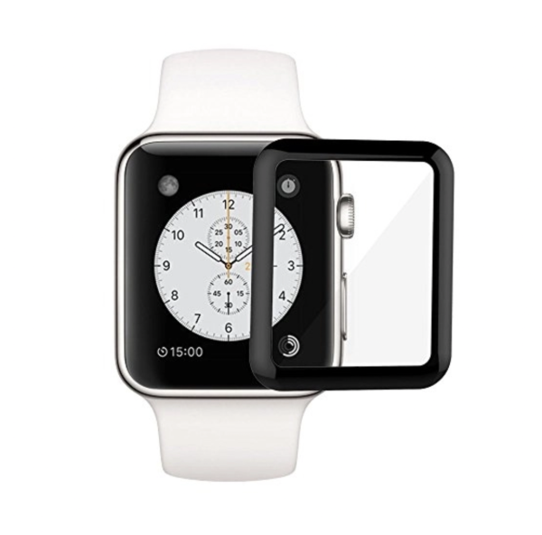 Защитное стекло Ainy (0.2мм) Apple Watch 38mm Full Screen Cover (5D), черное