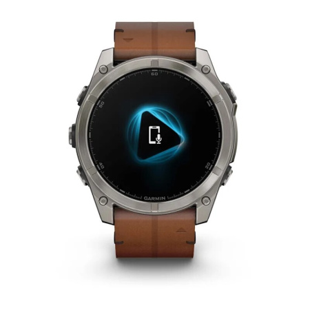 Смарт часы Garmin Fenix 8, 51 мм, AMOLED, Sapphire bare Titanium, black with chestnut leather band plus graphite silicone band