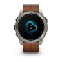 Смарт часы Garmin Fenix 8, 51 мм, AMOLED, Sapphire bare Titanium, black with chestnut leather band plus graphite silicone band