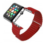 Ремешок кожаный блочный для Apple Watch 38/40/41mm, красный