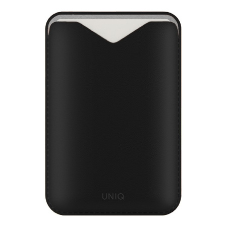 Картхолдер Uniq Lyden EVO магнитный кожаный с подставкой для телефона, Black