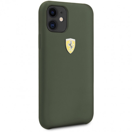 Чехол CG Mobile Ferrari On-Track Silicone case Hard для iPhone 11, цвет "Полночный зеленый" (FESSIHCN61MG)