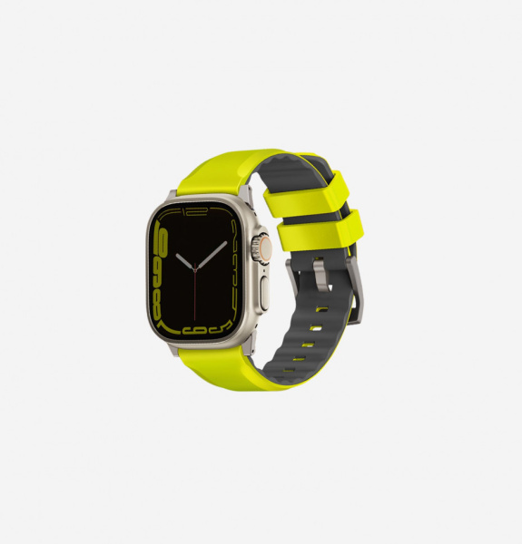 Силиконовый ремешок Uniq Linus Airosoft Silicone Strap для Apple Watch 42/44/45/49 салатовый (49MM-LINUSLGRN)