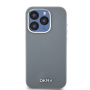 Чехол DKNY Liquid Silicone Metal logo and Camera frame Hard Grey (MagSafe) для iPhone 15 Pro, серый