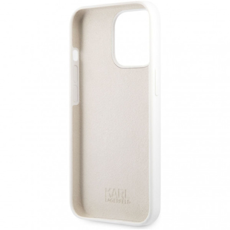 Чехол CG Mobile Karl Lagerfeld Liquid silicone Karl & Choupette Hard для iPhone 13 Pro, цвет Белый (KLHCP13LSSKCW)