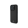 Чехол Mercedes Leather Textured and Smooth Metal logo Hard Black (MagSafe) для iPhone 16 Pro Max