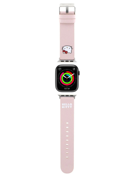 Ремешок Hello Kitty PU Grained leather 3D Rubber Kitty Head Pink для Apple Watch 42/41/40 mm ремешок