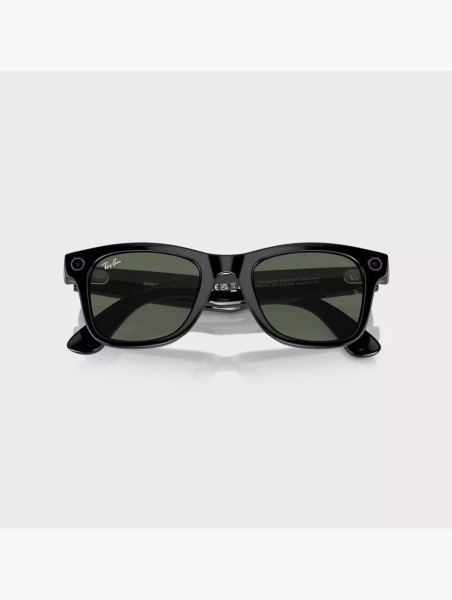 Умные очки Ray-Ban Smart Glasses Wayfarer Shiny Black/G15 Green, RW4006, Монохромные, без автозатемнения