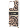 Чехол CG Mobile Guess PC/TPU Leopard Hard + Gold crossbody chain для iPhone 13 Pro, цвет Леопард/Золотая цепь (GUHCP13LKBCLE)