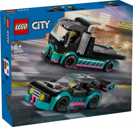 Конструктор LEGO City - Гоночный автомобиль и транспортер (60406)