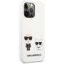 Чехол CG Mobile Karl Lagerfeld Liquid silicone Karl & Choupette Hard для iPhone 13 Pro, цвет Белый (KLHCP13LSSKCW)