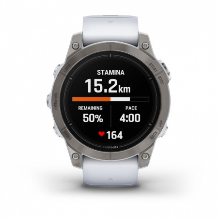 Смарт часы Garmin Epix Pro (Gen 2) Sapphire Edition 47 мм, титановый, белый DLC, белый ремешок