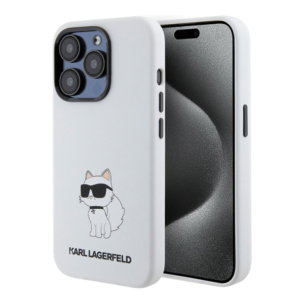 Чехол Karl Lagerfeld Liquid silicone NFT Choupette Hard White для iPhone 15 Pro Max
