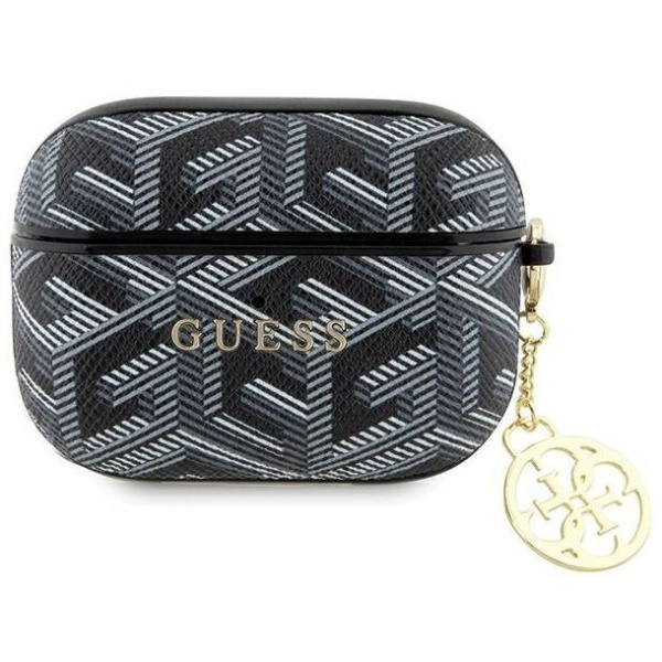 Чехол Guess PU leather G CUBE with metal logo and Charm для AirPods Pro, цвет Черный (GUAPPGCE4CK)