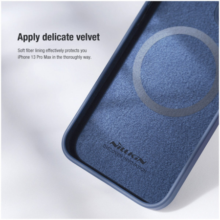 Чехол Nillkin CamShield Silky Magnetic Silicone для iPhone 13 Pro Max, цвет Синий (6902048223578)