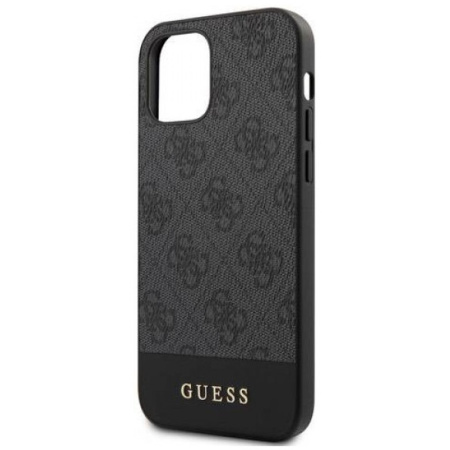 Чехол CG Mobile Guess 4G PU Stripe Metal logo Hard для iPhone 12 Pro Max, цвет Серый (GUHCP12LG4GLGR)