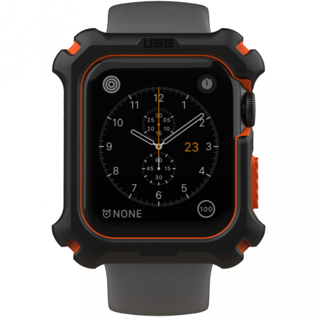 Чехол Urban Armor Gear (UAG) Watch Case для Apple Watch 44 мм, цвет Черный/Оранжевый (19148G114097)