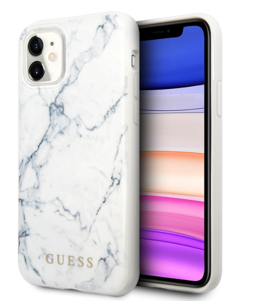 Чехол CG Mobile Guess Marble Design Hard PC/TPU для iPhone 11, цвет Белый (GUHCN61PCUMAWH)