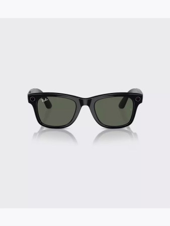 Умные очки Ray-Ban Smart Glasses Wayfarer Shiny Black/G15 Green, RW4006, Монохромные, без автозатемнения