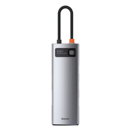 Хаб Baseus Metal Gleam Series 8-in-1 Multifunctional Type-C HUB Docking Station (WKWG050013)