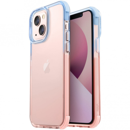 Чехол Uniq Combat Duo для iPhone 13, цвет Голубой/Розовый (IP6.1HYB(2021)-CDBLUPNK)