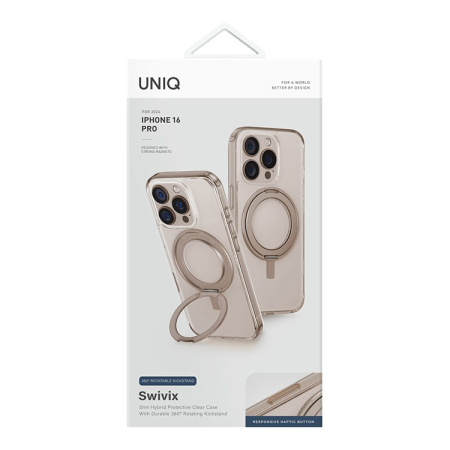 Чехол Uniq Swivix with 360-Rotating stand Taupe Gold (Magsafe) для iPhone 16 Pro чехол