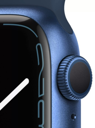 Apple Watch Series 7, 41 mm, Корпус из алюминия синего цвета, спортивный ремешок «Тёмный ультрамарин»