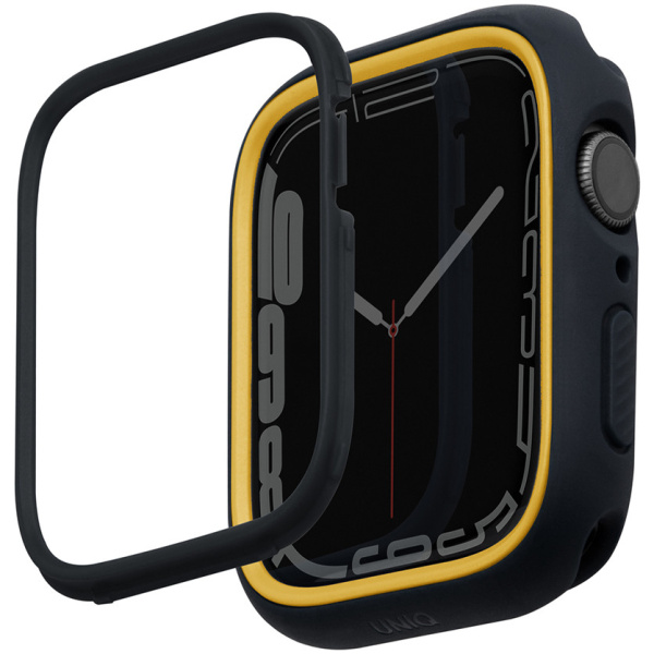 Чехол Uniq Moduo interchangable case для Apple Watch 4/5/6/SE/7/8 44/45 мм, цвет Черный/Желтый (45MM-MDBLKMUS)