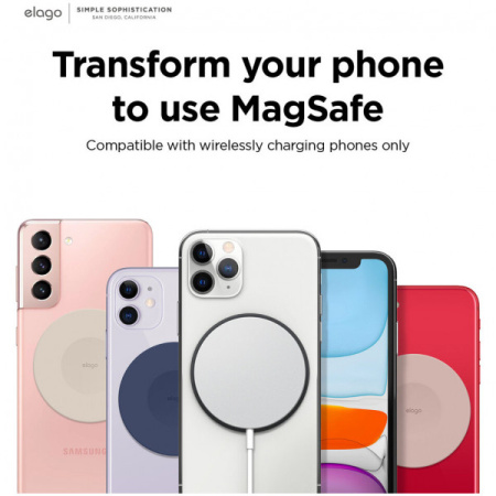 Cтикер Elago MagSafe Guide silicone sticker для iPhone, цвет Бежевый (EMSGUIDE-ST)