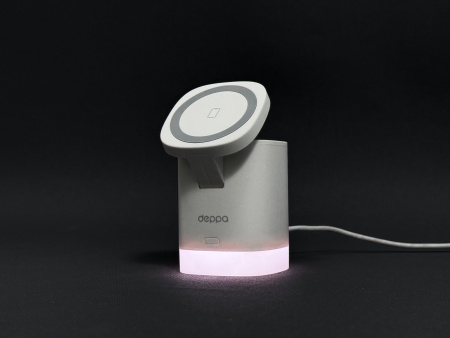 Беспроводная зарядная станция Deppa MagSafe Tower Stand 3 в 1, Белый (23159)