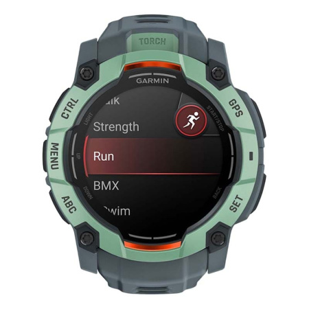 Смарт часы Garmin INSTINCT 3 AMOLED 50мм Neo Tropic, зеленый с серым ремешком