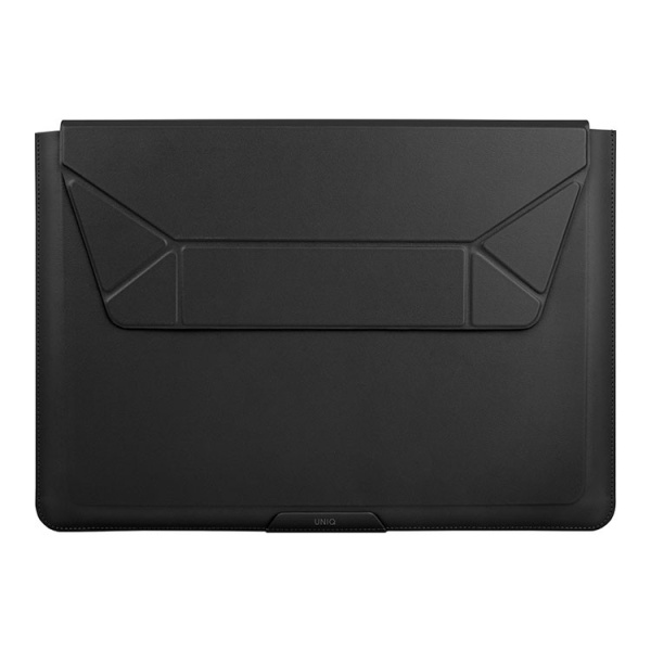 Чехол Uniq для ноутбуков 14" Oslo V.2 PU leather Magnetic Laptop sleeve/foldable stand Jet Black