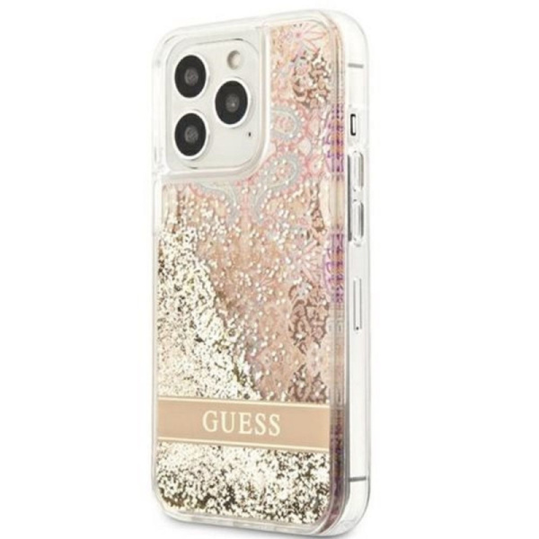 Чехол CG Mobile Guess Liquid Glitter Paisley Hard для iPhone 13 Pro, цвет голубой (GUHCP13LLFLSD)