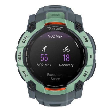 Смарт часы Garmin INSTINCT 3 AMOLED 50мм Neo Tropic, зеленый с серым ремешком