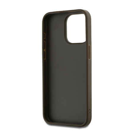 Чехол DKNY PU Stack metal logo Hard + Hand strap Green для iPhone 15 Pro, зелёный