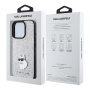 Чехол Karl Lagerfeld Fixed glitters NFT Choupette Silver для iPhone 16 Pro Max, серебристый