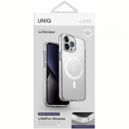Чехол Uniq Lifepro Xtreme AF MagSafe для iPhone 14 Pro Max, цвет Прозрачный (Frost Clear)