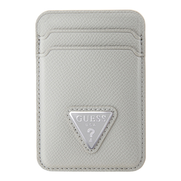 Картхолдер Guess Wallet Cardslot MagSafe PU Grained leather Triangle Metal logo Beige