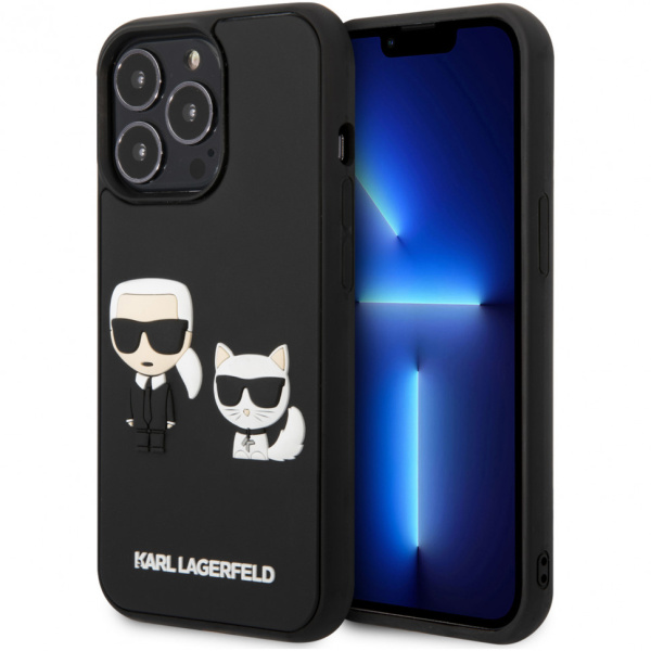 Чехол CG Mobile Karl Lagerfeld 3D Rubber Karl and Choupette Hard для iPhone 13 Pro, цвет Черный (KLHCP13L3DRKCK)