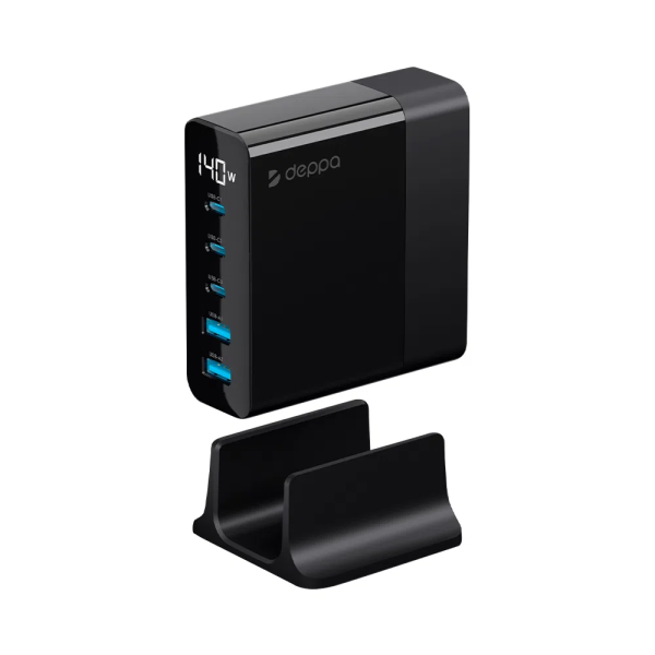 Зарядная станция Deppa Charging Station GaN 140W, Черный (11437)