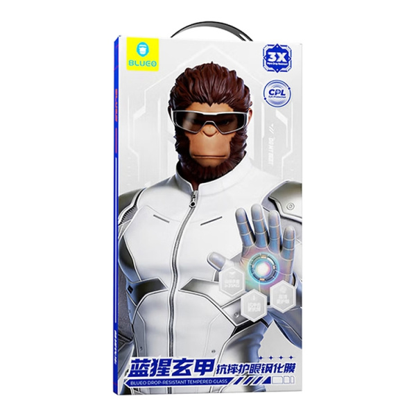 Защитное стекло BlueO для iPhone 18 Pro/17 Pro/17/16 Pro, Drop-resistant Eye protect, снижает нагрузку на глаза