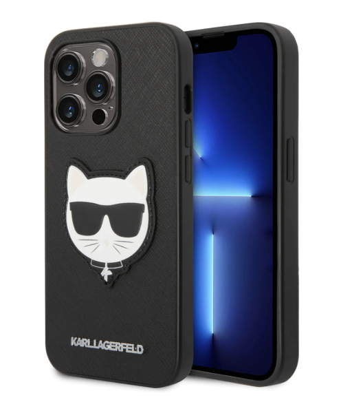 Чехол CG Mobile Karl Lagerfeld PU Saffiano Choupette head Patch Hard для iPhone 14 Pro, цвет чёрный (KLHCP14LSAPCHK)