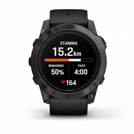 Смарт часы Garmin Epix Pro (Gen 2) Sapphire Edition 51 мм, титановый угольно-серый, DLC, черный силиконовый ремешок