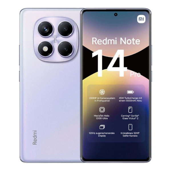 Xiaomi Redmi Note 14 Pro 12/256Gb Aurora Purple, фиолетовый