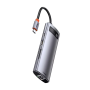 Хаб Baseus Metal Gleam Series 8-in-1 Multifunctional Type-C HUB Docking Station (WKWG050013)